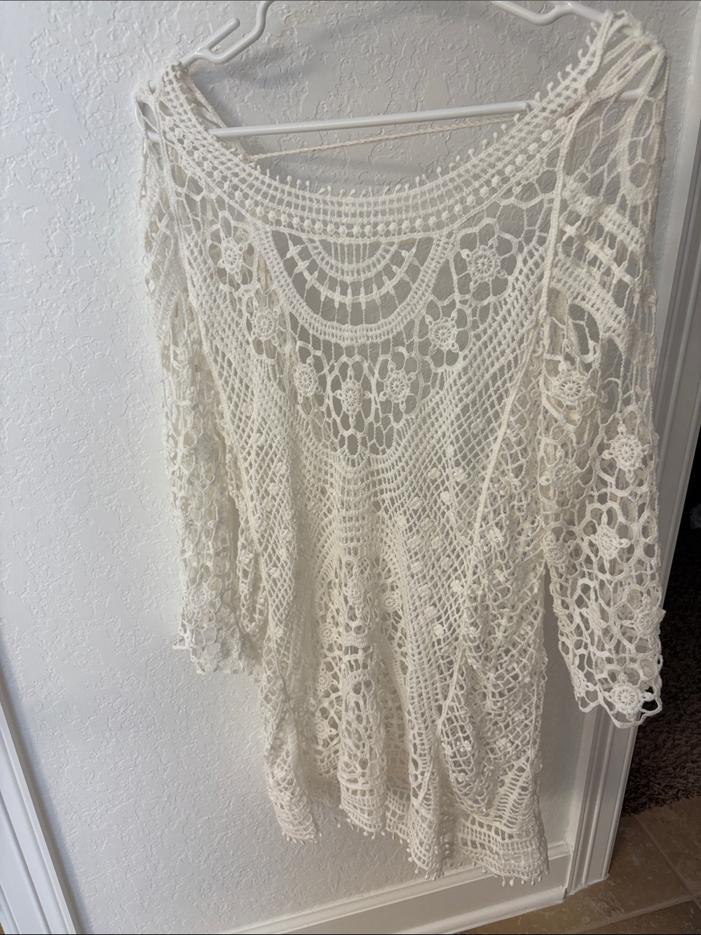 Boho Crochet Lace Tunic Top/ swim cover